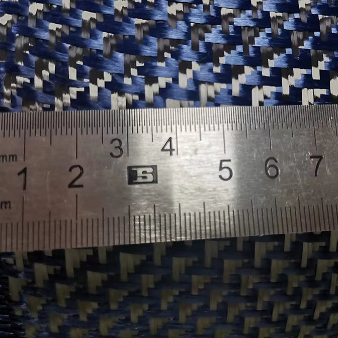 3K 280g Airplane Pattern Aramid Hybrid Carbon Fiber Fabric Cloth blue/red/yellow - Image 2