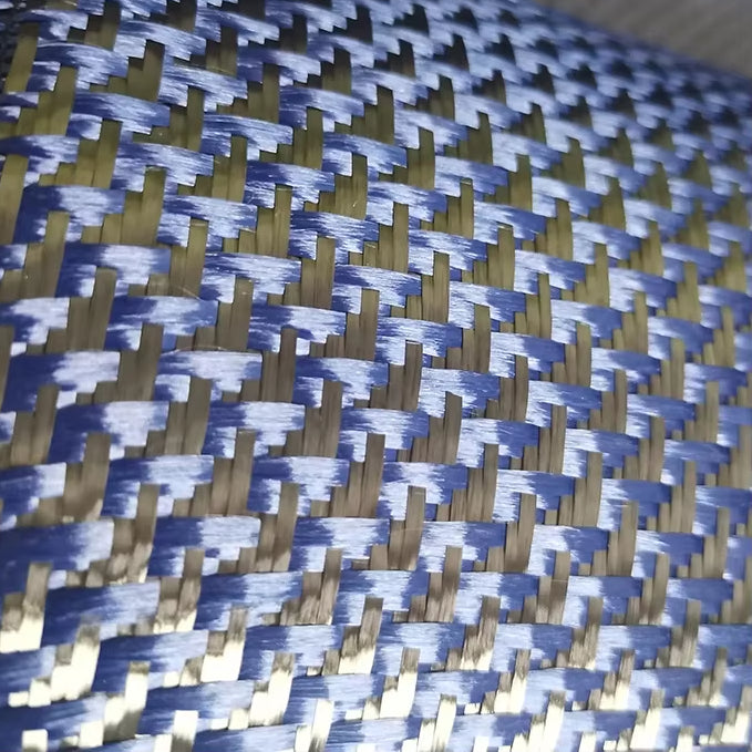 3K 280g Airplane Pattern Aramid Hybrid Carbon Fiber Fabric Cloth blue/red/yellow - Image 4